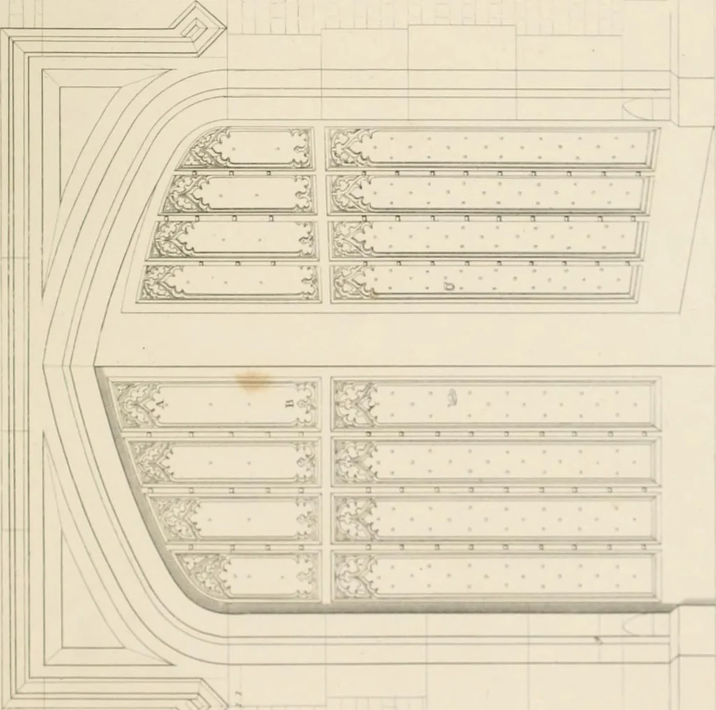 An illustration from Specimens of Gothic architecture; selected from various ancient edifices in England: consisting of plans, elevations, sections, and parts at large .., 1825, leaf 160