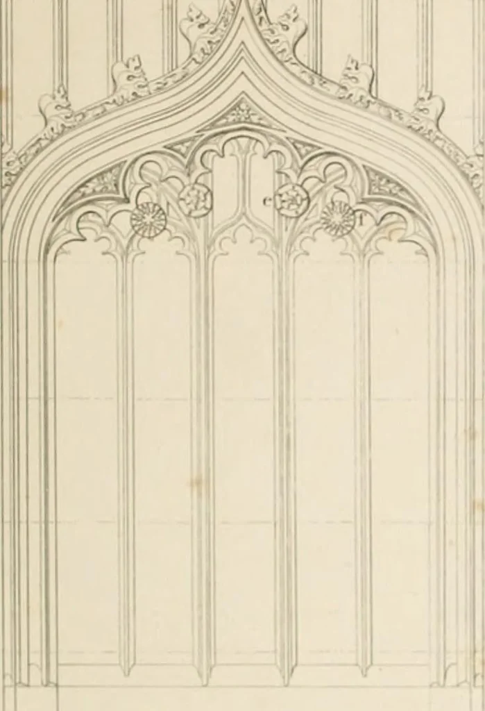 An illustration from Specimens of Gothic architecture; selected from various ancient edifices in England: consisting of plans, elevations, sections, and parts at large .., 1825, leaf 164
