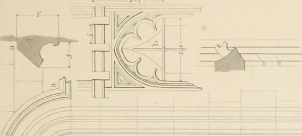 An illustration from Specimens of Gothic architecture; selected from various ancient edifices in England: consisting of plans, elevations, sections, and parts at large .., 1825, leaf 166