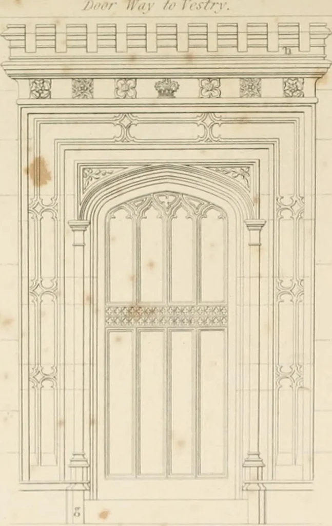 An illustration from Specimens of Gothic architecture; selected from various ancient edifices in England: consisting of plans, elevations, sections, and parts at large .., 1825, leaf 168