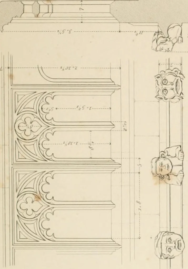 An illustration from Specimens of Gothic architecture; selected from various ancient edifices in England: consisting of plans, elevations, sections, and parts at large .., 1825, leaf 170