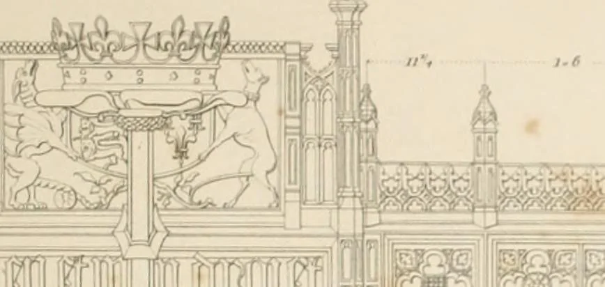 An illustration from Specimens of Gothic architecture; selected from various ancient edifices in England: consisting of plans, elevations, sections, and parts at large .., 1825, leaf 176