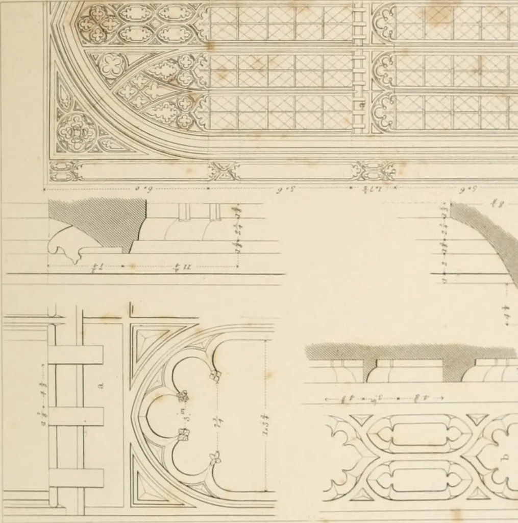 An illustration from Specimens of Gothic architecture; selected from various ancient edifices in England: consisting of plans, elevations, sections, and parts at large .., 1825, leaf 180