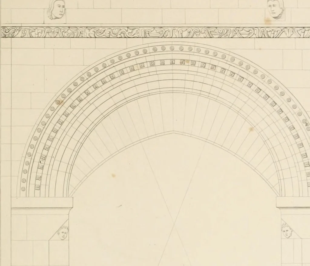 An illustration from Specimens of Gothic architecture; selected from various ancient edifices in England: consisting of plans, elevations, sections, and parts at large .., 1825, leaf 76