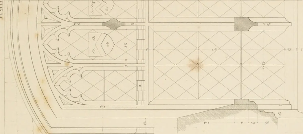 An illustration from Specimens of Gothic architecture; selected from various ancient edifices in England: consisting of plans, elevations, sections, and parts at large .., 1825, leaf 98