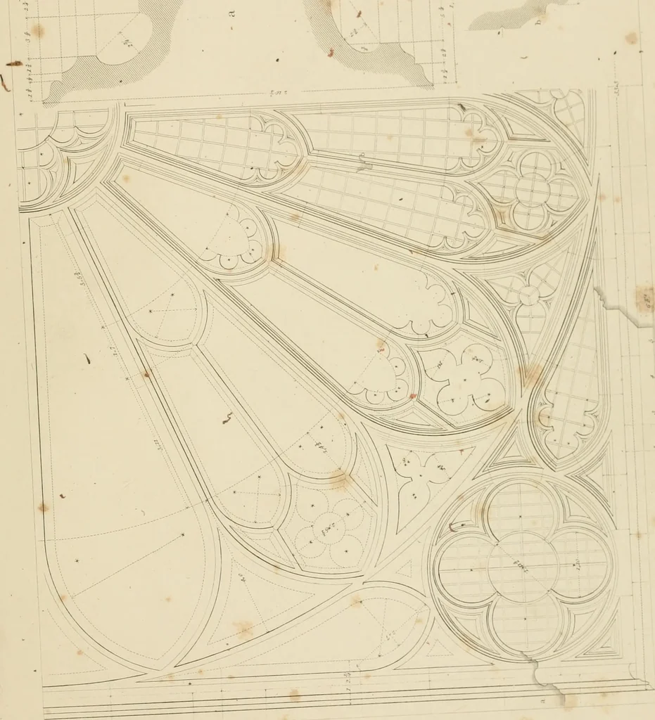 An illustration from Specimens of Gothic architecture; selected from various ancient edifices in England: consisting of plans, elevations, sections, and parts at large .., 1825, leaf 110