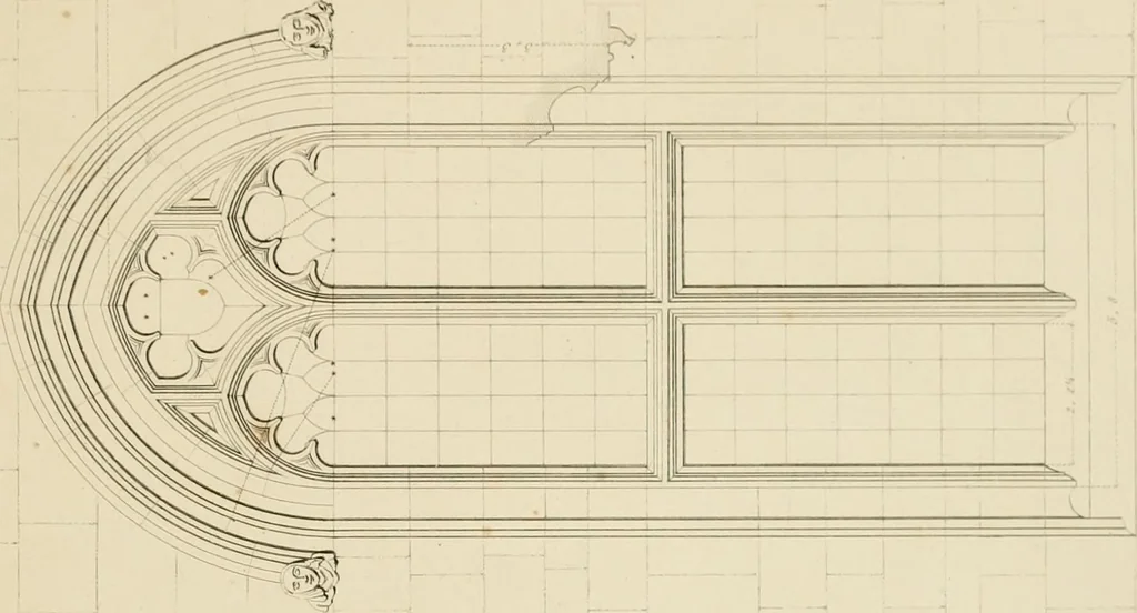 An illustration from Specimens of Gothic architecture; selected from various ancient edifices in England: consisting of plans, elevations, sections, and parts at large .., 1825, leaf 112