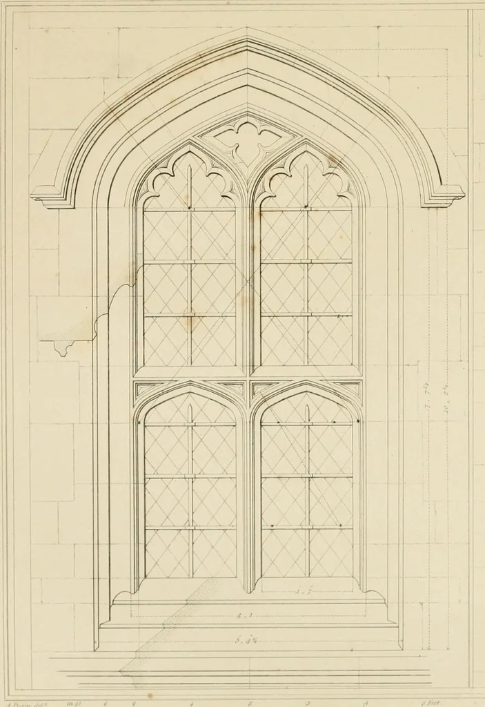 An illustration from Specimens of Gothic architecture; selected from various ancient edifices in England: consisting of plans, elevations, sections, and parts at large .., 1825, leaf 112
