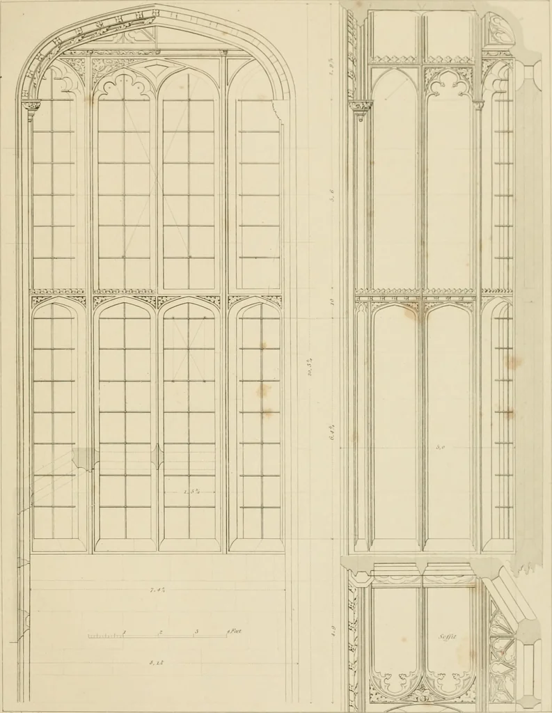 An illustration from Specimens of Gothic architecture; selected from various ancient edifices in England: consisting of plans, elevations, sections, and parts at large .., 1825, leaf 114