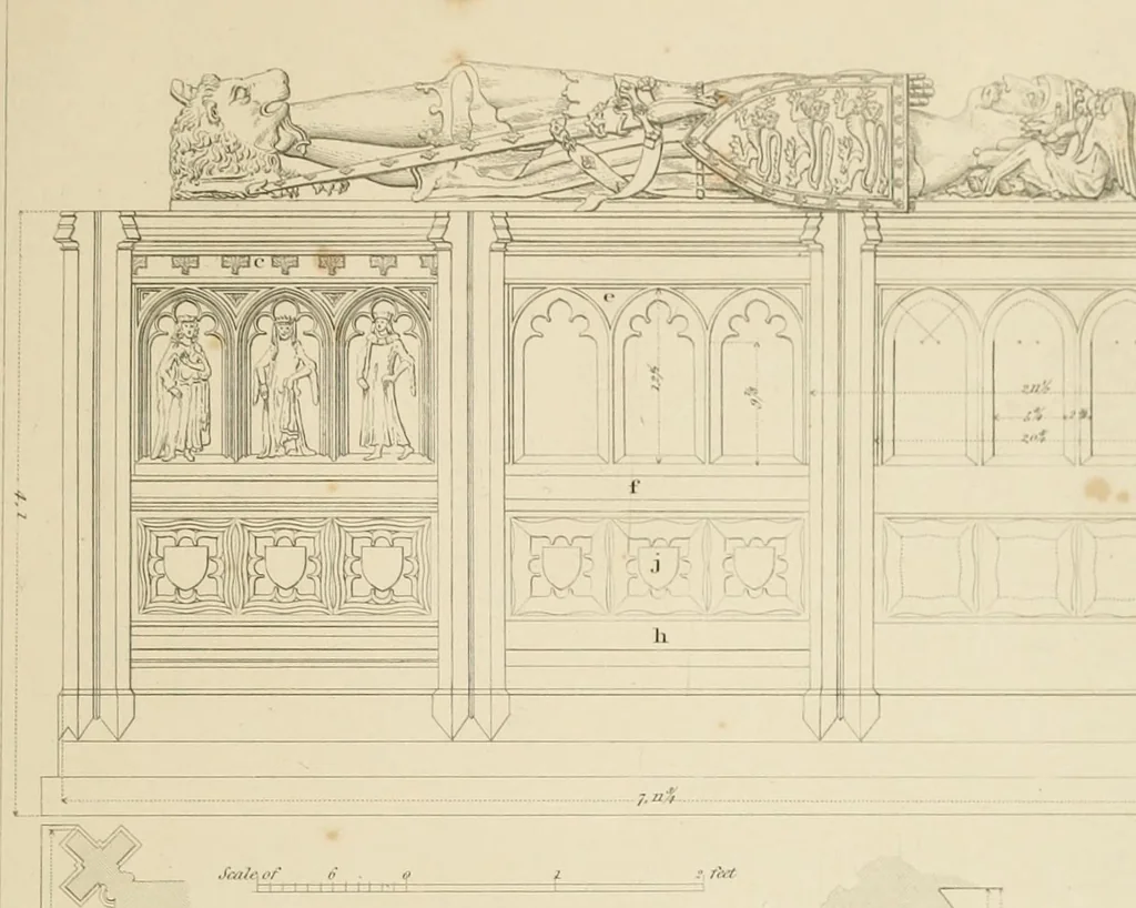 An illustration from Specimens of Gothic architecture; selected from various ancient edifices in England: consisting of plans, elevations, sections, and parts at large .., 1825, leaf 118