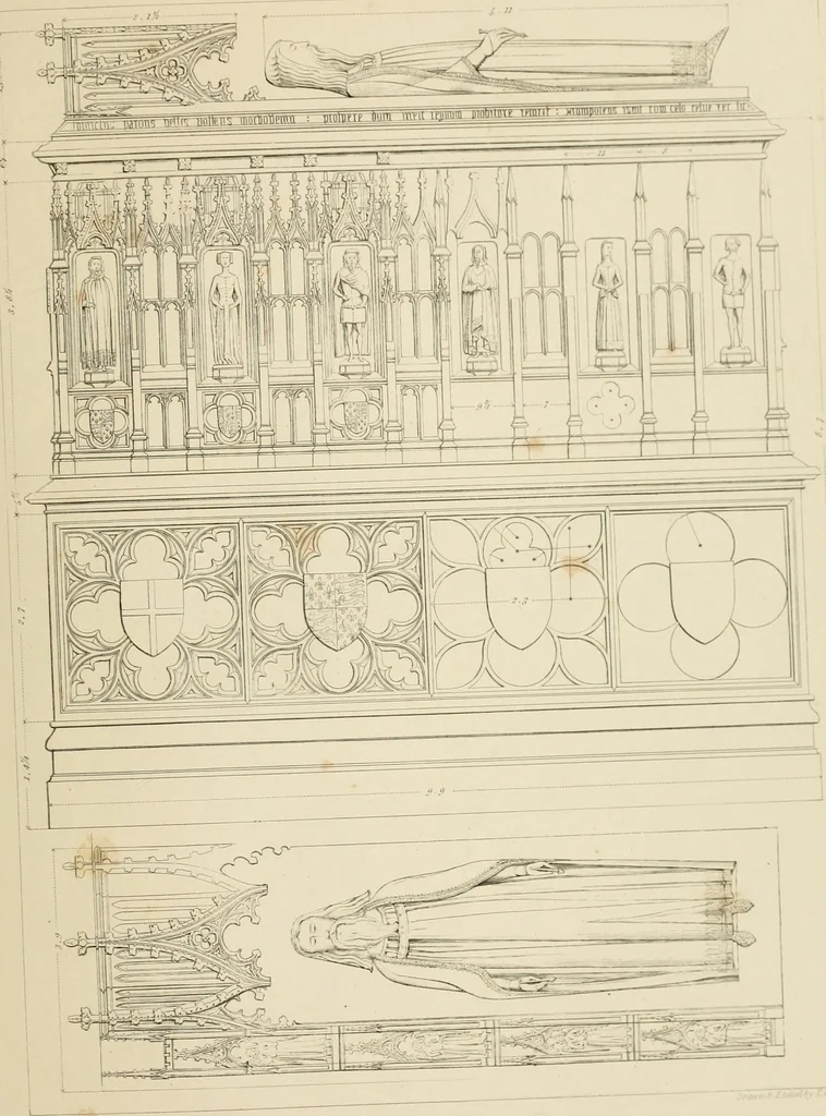 An illustration from Specimens of Gothic architecture; selected from various ancient edifices in England: consisting of plans, elevations, sections, and parts at large .., 1825, leaf 120