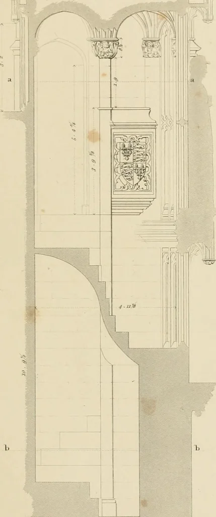 An illustration from Specimens of Gothic architecture; selected from various ancient edifices in England: consisting of plans, elevations, sections, and parts at large .., 1825, leaf 124