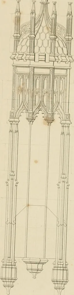 An illustration from Specimens of Gothic architecture; selected from various ancient edifices in England: consisting of plans, elevations, sections, and parts at large .., 1825, leaf 134