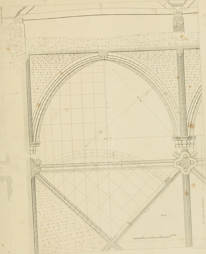 An illustration from Specimens of Gothic architecture; selected from various ancient edifices in England: consisting of plans, elevations, sections, and parts at large .., 1825, leaf 150