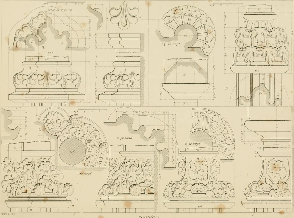 An illustration from Specimens of Gothic architecture; selected from various ancient edifices in England: consisting of plans, elevations, sections, and parts at large .., 1825, leaf 154