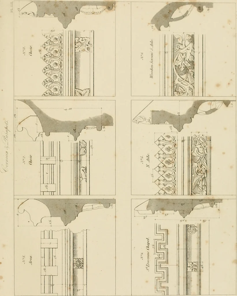 An illustration from Specimens of Gothic architecture; selected from various ancient edifices in England: consisting of plans, elevations, sections, and parts at large .., 1825, leaf 160