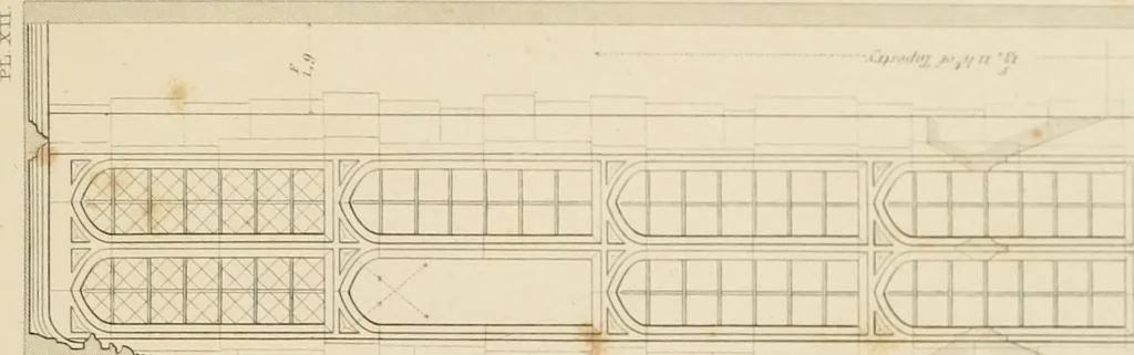 An illustration from Specimens of Gothic architecture; selected from various ancient edifices in England: consisting of plans, elevations, sections, and parts at large .., 1825, leaf 84