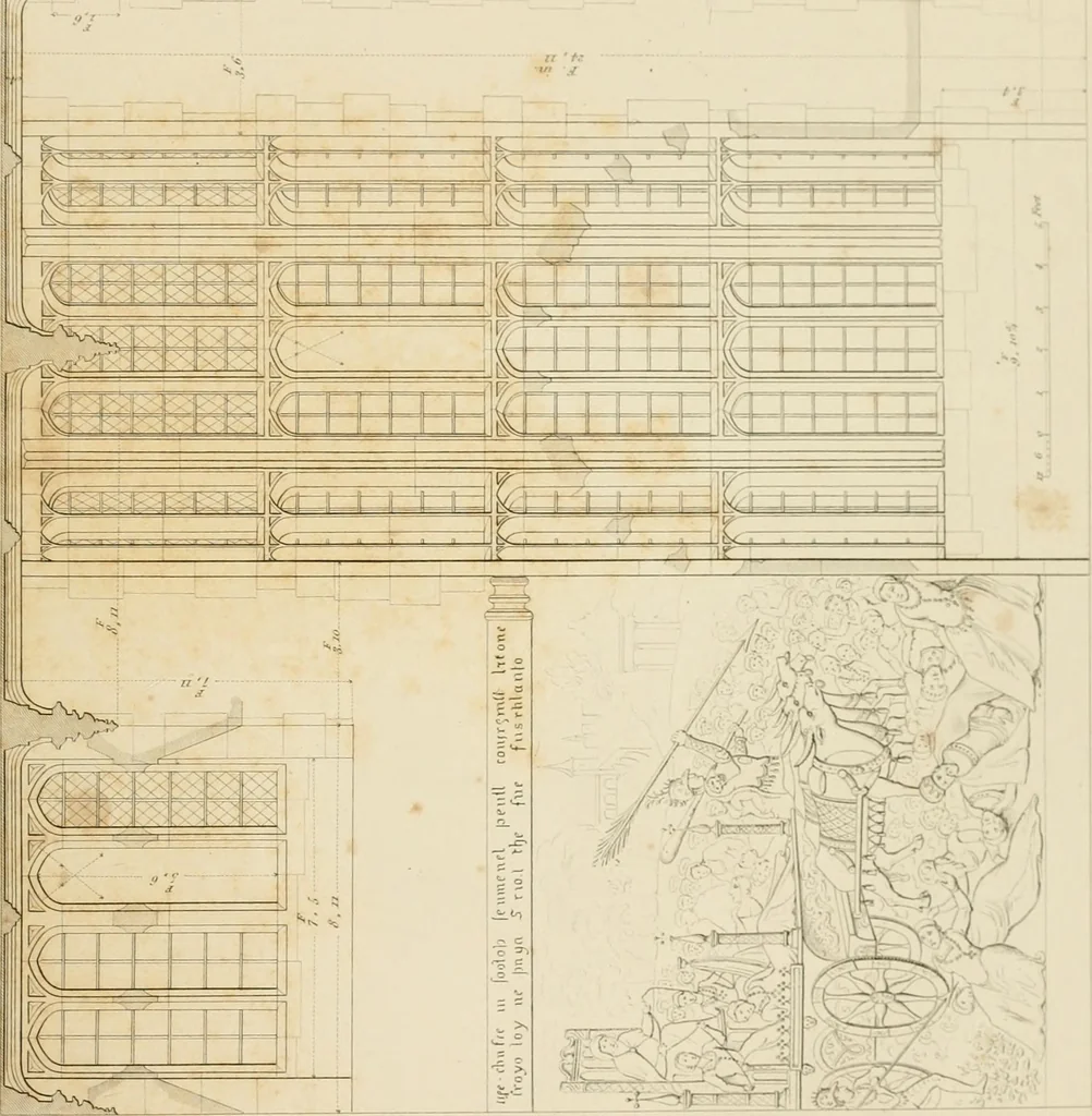 An illustration from Specimens of Gothic architecture; selected from various ancient edifices in England: consisting of plans, elevations, sections, and parts at large .., 1825, leaf 84