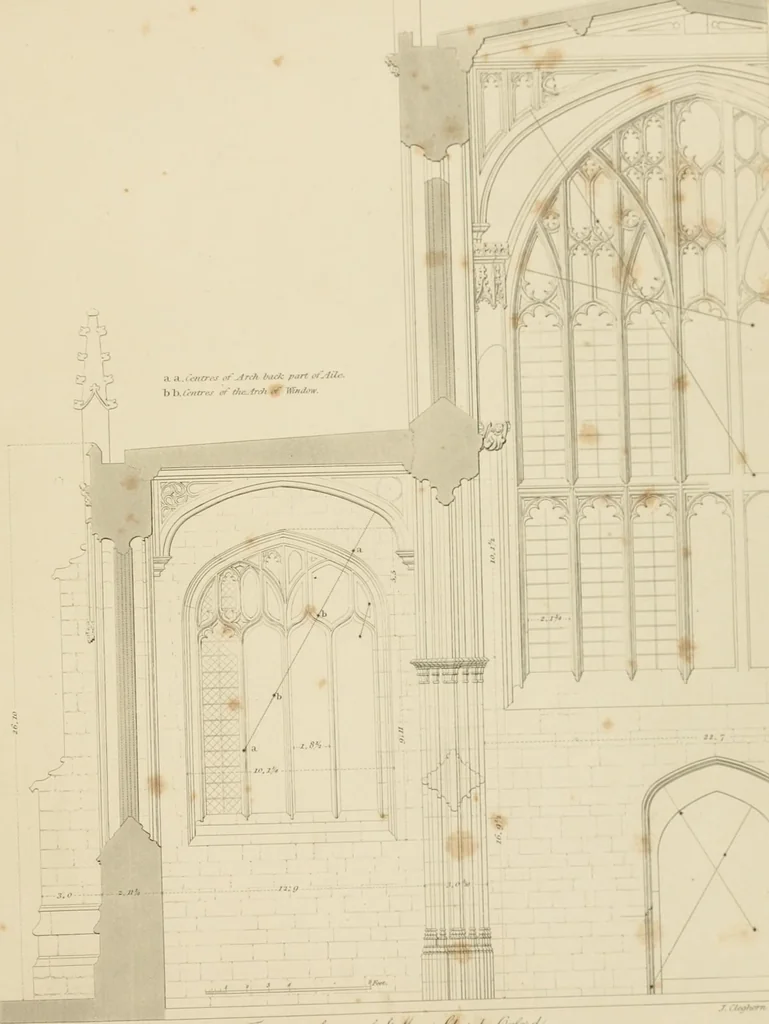 An illustration from Specimens of Gothic architecture; selected from various ancient edifices in England: consisting of plans, elevations, sections, and parts at large .., 1825, leaf 88