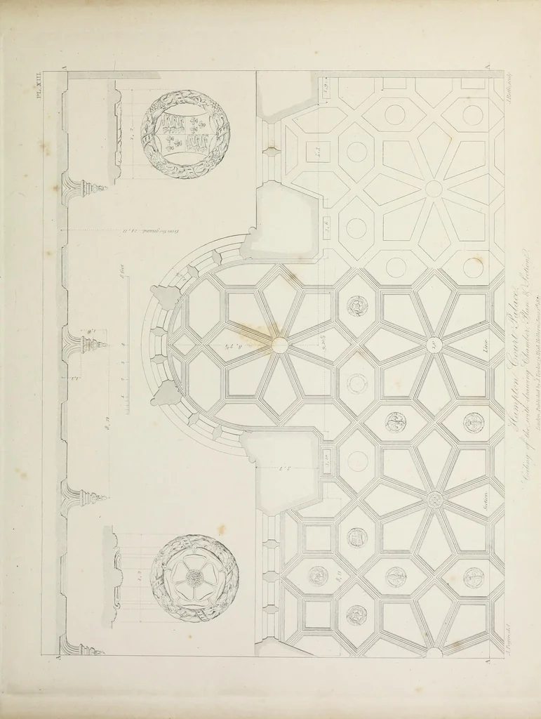 An illustration from Specimens of Gothic architecture : selected from various ancient edifices in England : consisting of plans, elevations, sections, and parts at large, calculated to exemplify the various styles, and the practical construction of this admired class of architecture, 1825, leaf 112