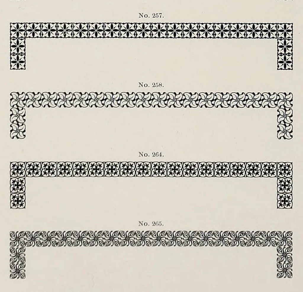An illustration from Specimens of point line type : borders ornaments brass rules &c. &c, 1908, leaf 220
