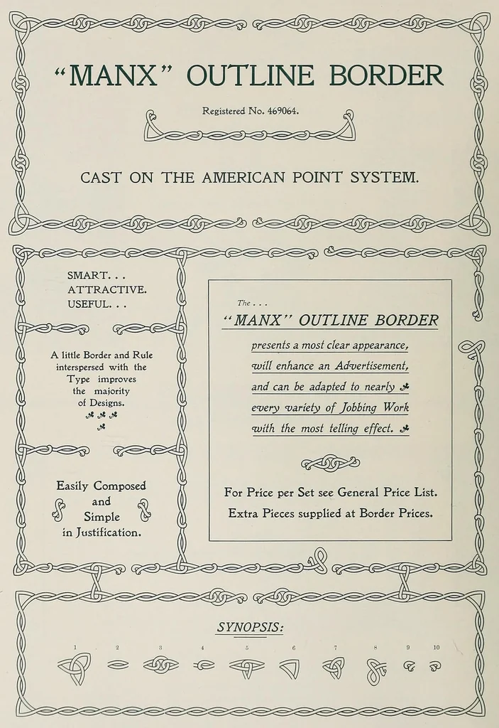 An illustration from Specimens of point line type : borders ornaments brass rules &c. &c, 1908, leaf 240