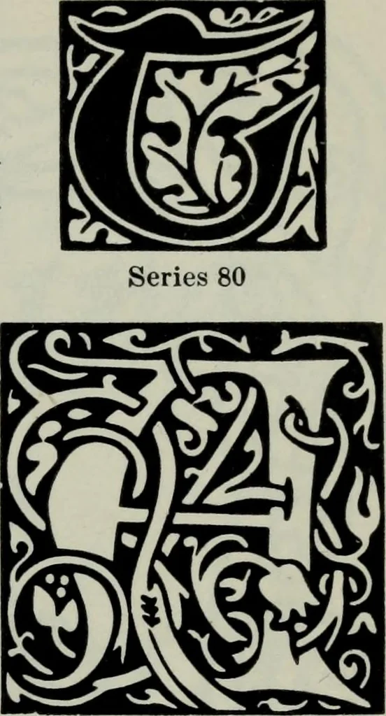 An illustration from Specimens of type, borders, ornaments, brass rules and cuts, etc. : catalogue of printing machinery and materials, wood goods, etc, 1897, leaf 518