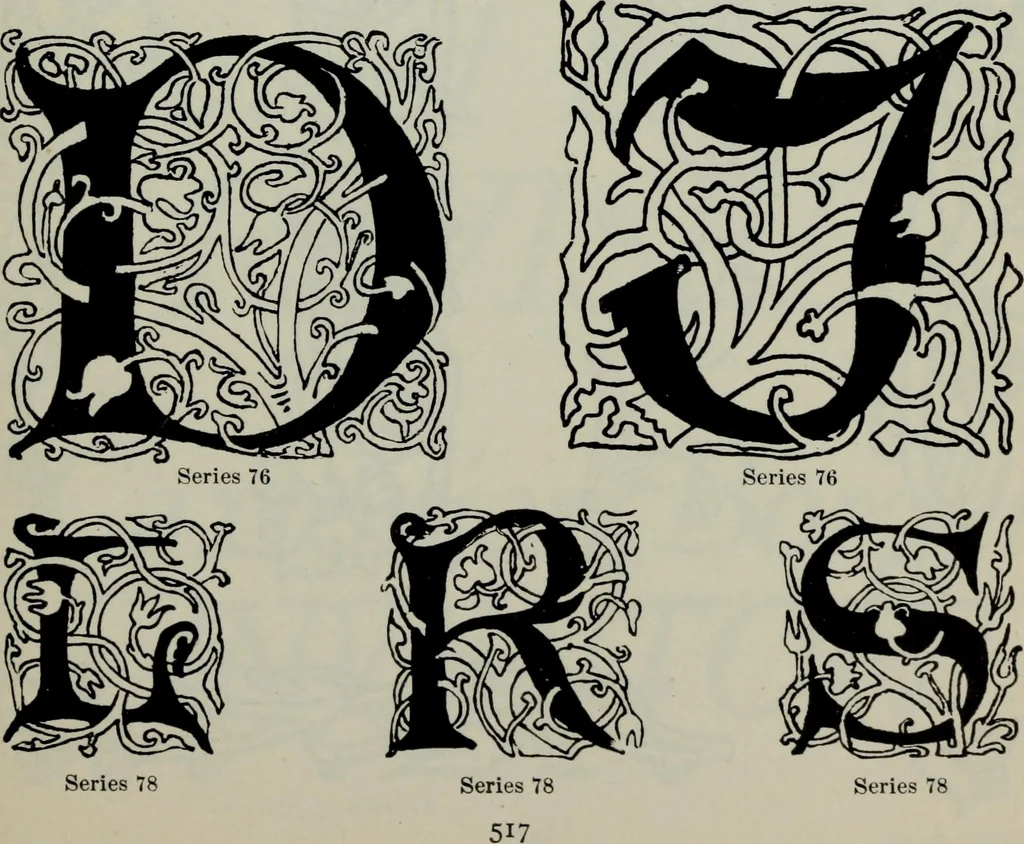 An illustration from Specimens of type, borders, ornaments, brass rules and cuts, etc. : catalogue of printing machinery and materials, wood goods, etc, 1897, leaf 518
