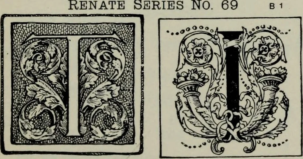An illustration from Specimens of type, borders, ornaments, brass rules and cuts, etc. : catalogue of printing machinery and materials, wood goods, etc, 1897, leaf 634