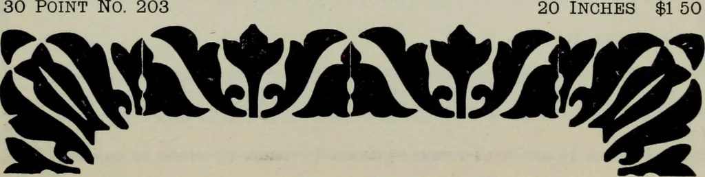 An illustration from Specimens of type, borders, ornaments, brass rules and cuts, etc. : catalogue of printing machinery and materials, wood goods, etc, 1897, leaf 676