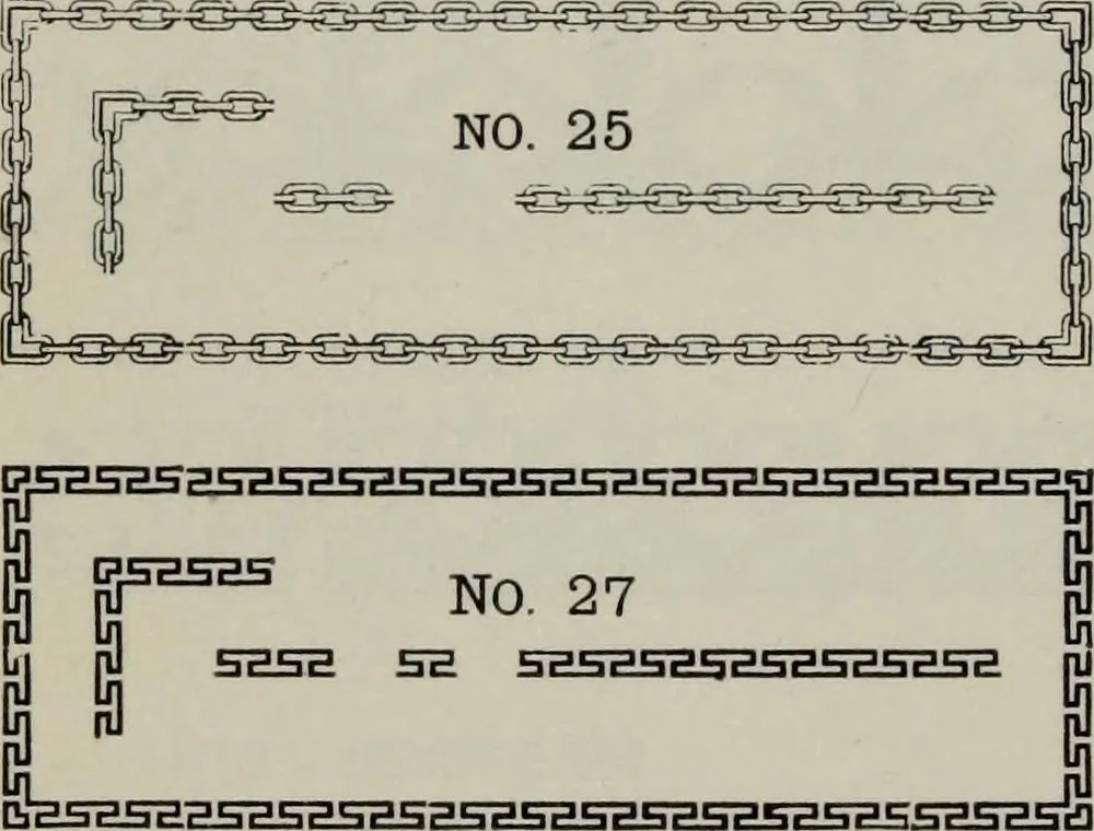 An illustration from Specimens of type, borders, ornaments, brass rules and cuts, etc. : catalogue of printing machinery and materials, wood goods, etc, 1897, leaf 701