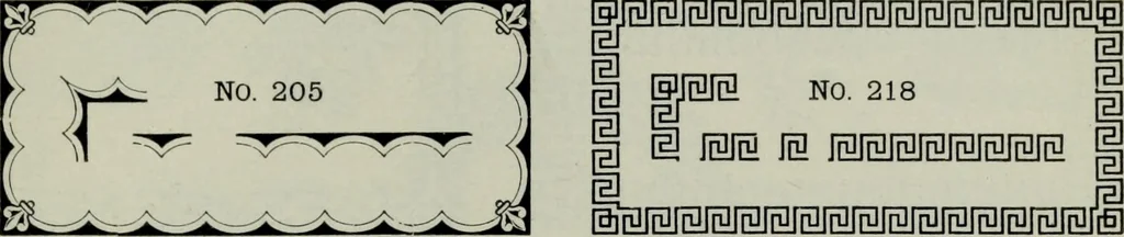 An illustration from Specimens of type, borders, ornaments, brass rules and cuts, etc. : catalogue of printing machinery and materials, wood goods, etc, 1897, leaf 702