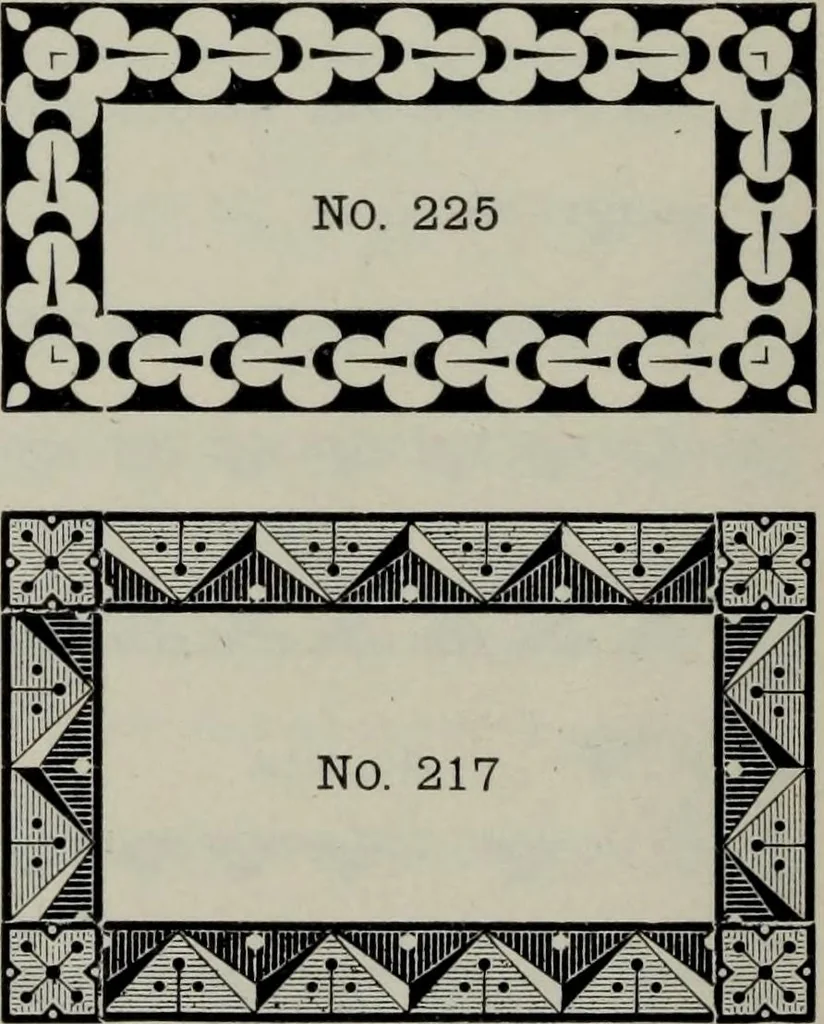 An illustration from Specimens of type, borders, ornaments, brass rules and cuts, etc. : catalogue of printing machinery and materials, wood goods, etc, 1897, leaf 703