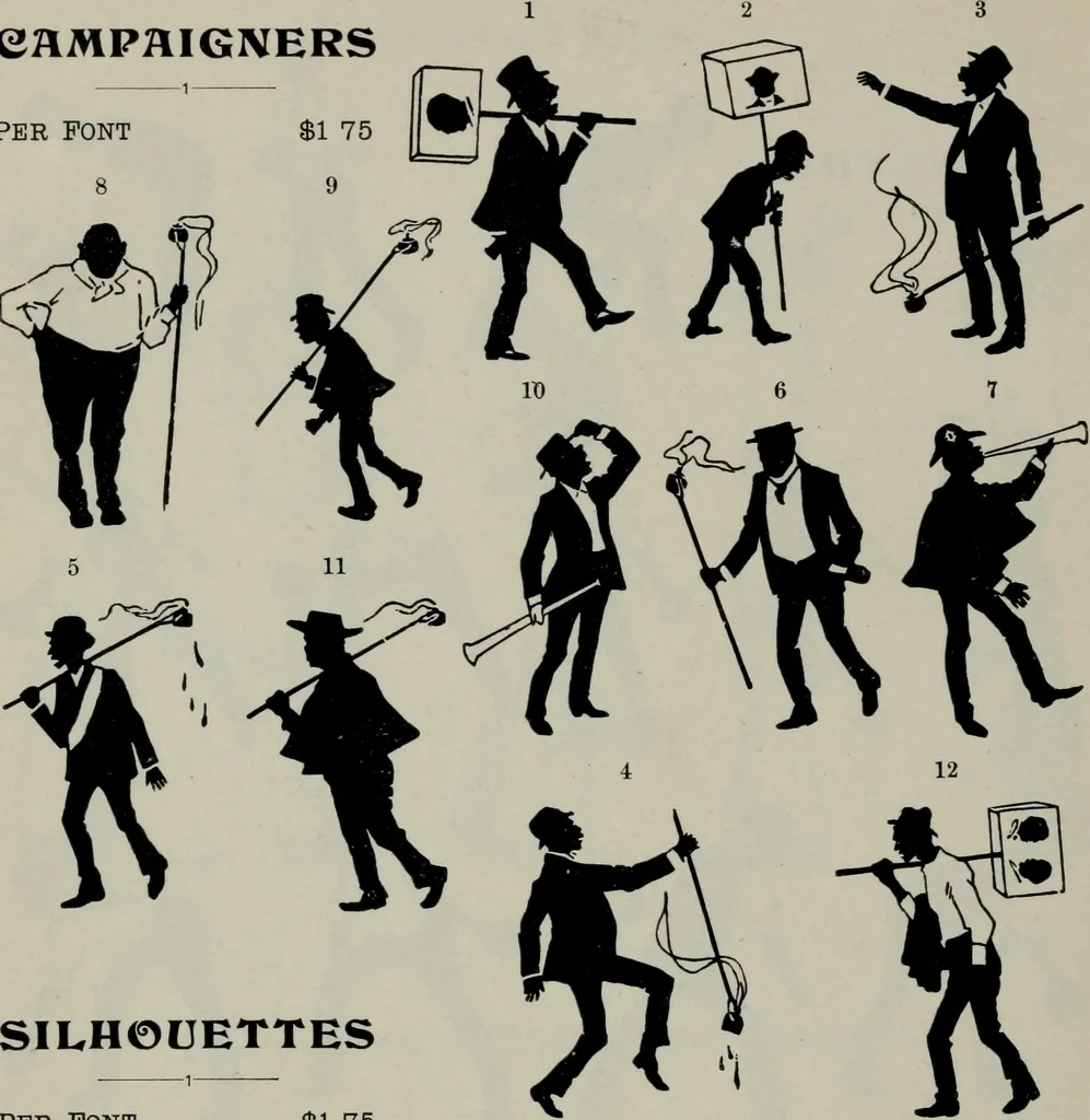 An illustration from Specimens of type, borders, ornaments, brass rules and cuts, etc. : catalogue of printing machinery and materials, wood goods, etc, 1897, leaf 711