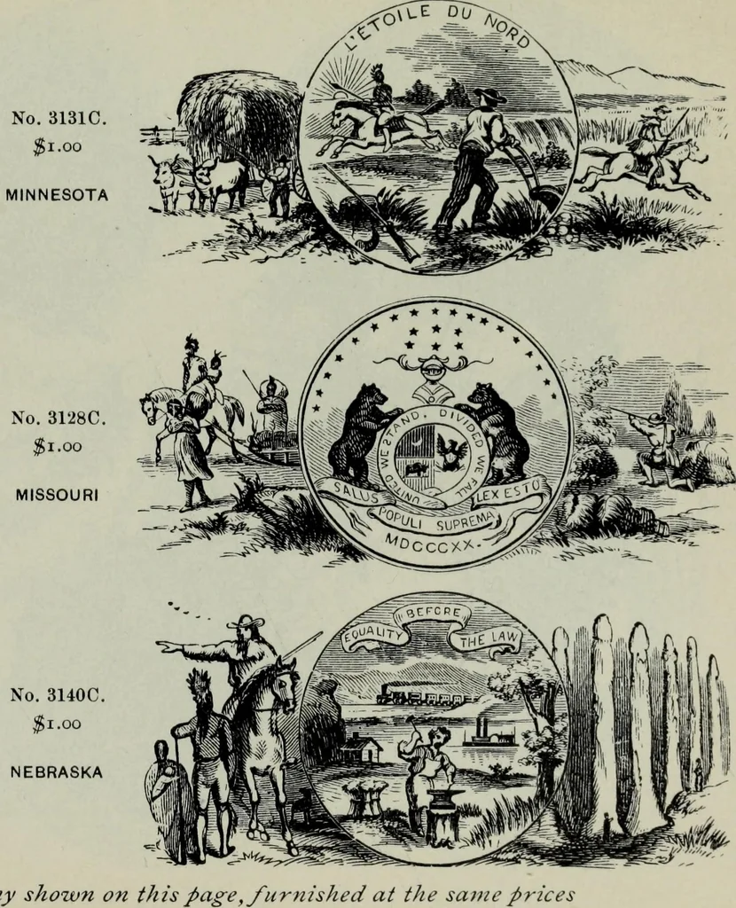 An illustration from Specimens of type, borders, ornaments, brass rules and cuts, etc. : catalogue of printing machinery and materials, wood goods, etc, 1897, leaf 728