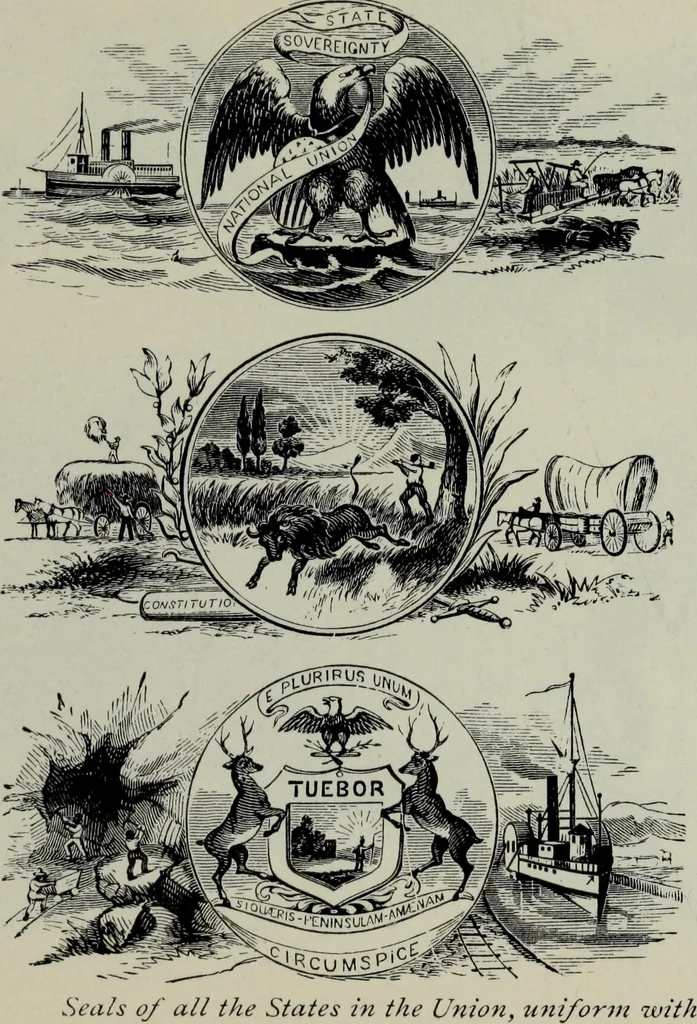 An illustration from Specimens of type, borders, ornaments, brass rules and cuts, etc. : catalogue of printing machinery and materials, wood goods, etc, 1897, leaf 728