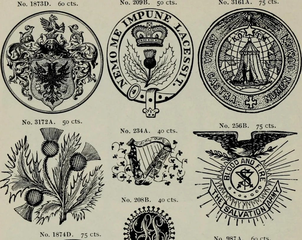An illustration from Specimens of type, borders, ornaments, brass rules and cuts, etc. : catalogue of printing machinery and materials, wood goods, etc, 1897, leaf 741