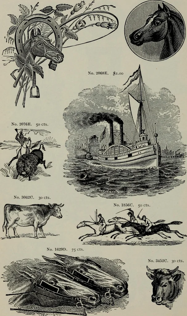 An illustration from Specimens of type, borders, ornaments, brass rules and cuts, etc. : catalogue of printing machinery and materials, wood goods, etc, 1897, leaf 743