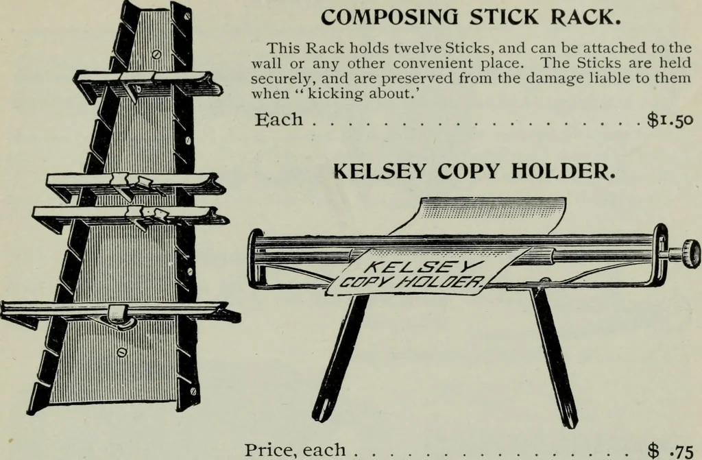 An illustration from Specimens of type, borders, ornaments, brass rules and cuts, etc. : catalogue of printing machinery and materials, wood goods, etc, 1897, leaf 776