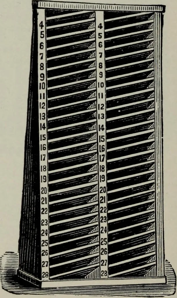 An illustration from Specimens of type, borders, ornaments, brass rules and cuts, etc. : catalogue of printing machinery and materials, wood goods, etc, 1897, leaf 799