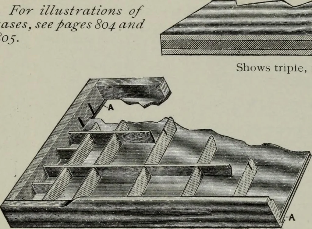 An illustration from Specimens of type, borders, ornaments, brass rules and cuts, etc. : catalogue of printing machinery and materials, wood goods, etc, 1897, leaf 801