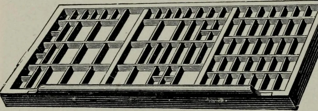 An illustration from Specimens of type, borders, ornaments, brass rules and cuts, etc. : catalogue of printing machinery and materials, wood goods, etc, 1897, leaf 805
