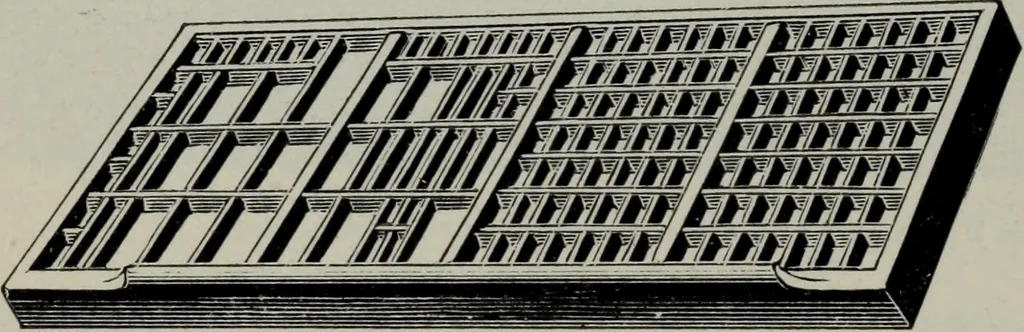 An illustration from Specimens of type, borders, ornaments, brass rules and cuts, etc. : catalogue of printing machinery and materials, wood goods, etc, 1897, leaf 805