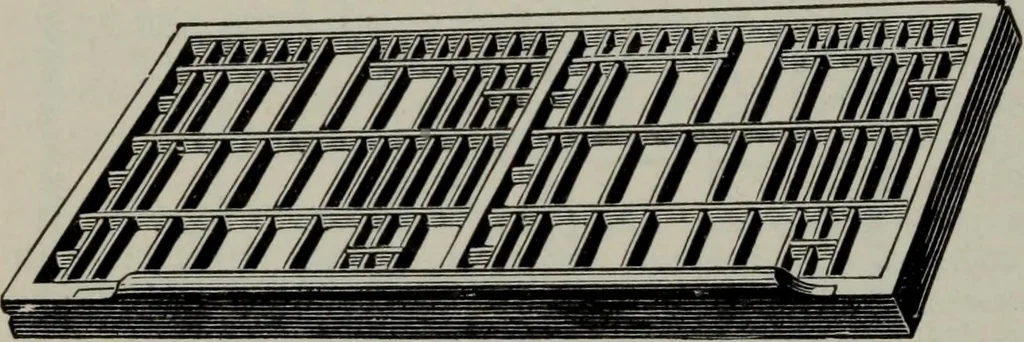 An illustration from Specimens of type, borders, ornaments, brass rules and cuts, etc. : catalogue of printing machinery and materials, wood goods, etc, 1897, leaf 805