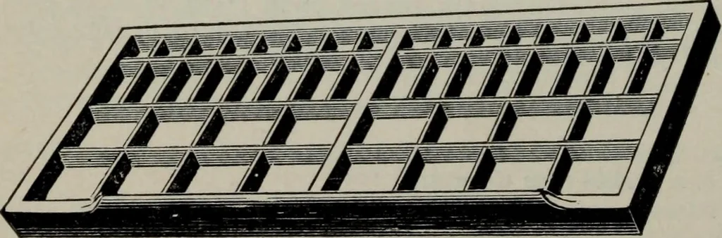 An illustration from Specimens of type, borders, ornaments, brass rules and cuts, etc. : catalogue of printing machinery and materials, wood goods, etc, 1897, leaf 805