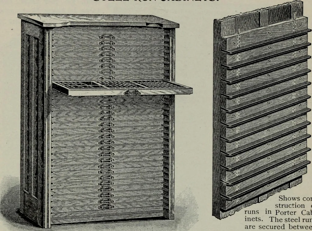 An illustration from Specimens of type, borders, ornaments, brass rules and cuts, etc. : catalogue of printing machinery and materials, wood goods, etc, 1897, leaf 813