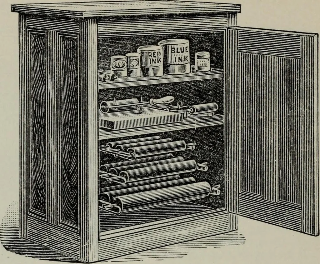 An illustration from Specimens of type, borders, ornaments, brass rules and cuts, etc. : catalogue of printing machinery and materials, wood goods, etc, 1897, leaf 849