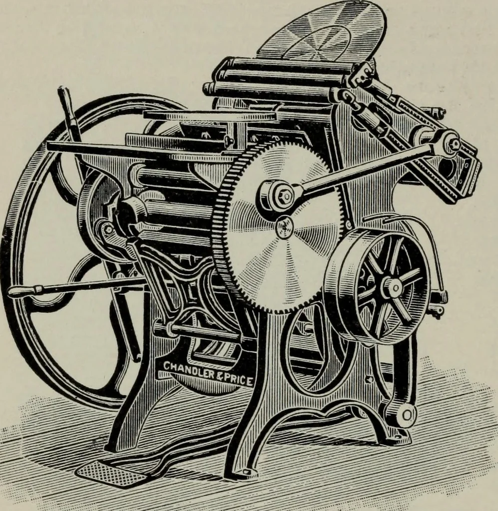 An illustration from Specimens of type, borders, ornaments, brass rules and cuts, etc. : catalogue of printing machinery and materials, wood goods, etc, 1897, leaf 853
