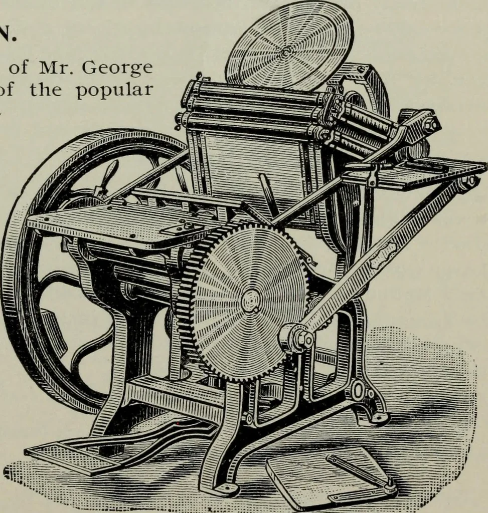 An illustration from Specimens of type, borders, ornaments, brass rules and cuts, etc. : catalogue of printing machinery and materials, wood goods, etc, 1897, leaf 854
