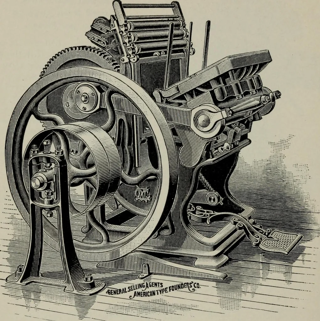 An illustration from Specimens of type, borders, ornaments, brass rules and cuts, etc. : catalogue of printing machinery and materials, wood goods, etc, 1897, leaf 857